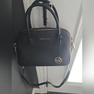 Michael Kors Black Satchel with Gold Details